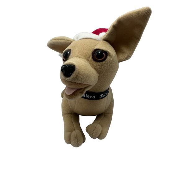 1999 Taco Bell Santa Hat Christmas Feliz‎ Navidad Chihuahua Dog Plush - Picture 2 of 10